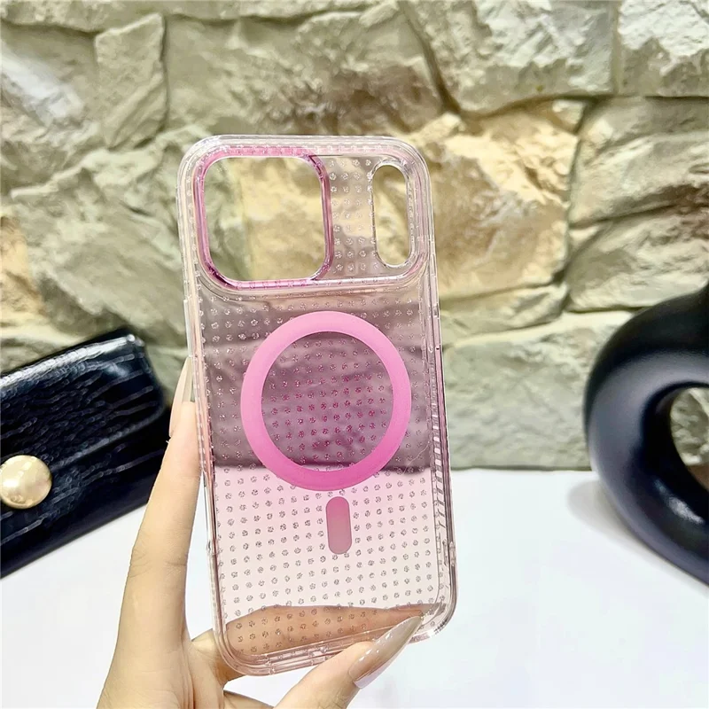 For iPhone 17 Pro Max Magnetic Case IMD Sparkling Decor TPU + PC Phone Cover - Green