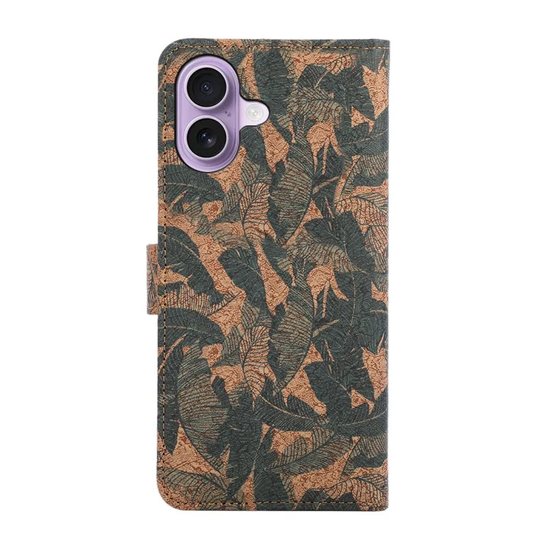 For iPhone 17 Leather Wallet Case Bohemian-style TPU PU Phone Cover with Stand - Autumn Leaves