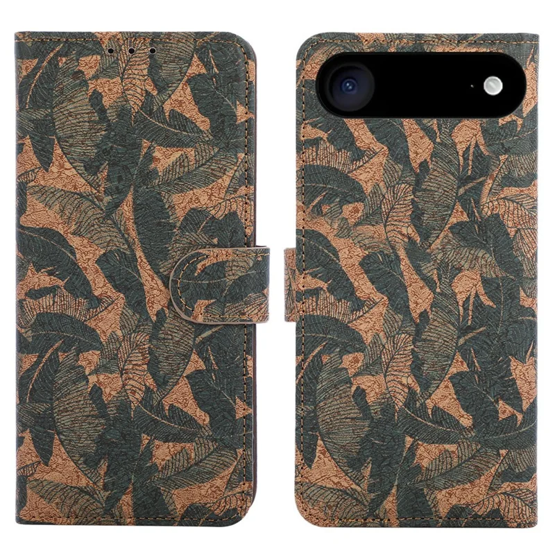 For iPhone Air Leather Wallet Case Bohemian-style TPU PU Phone Cover with Stand - Autumn Leaves