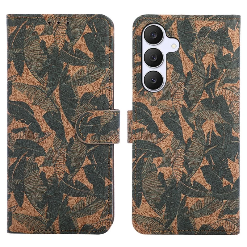 For Samsung Galaxy A57 5G Leather Wallet Case Bohemian-style TPU PU Phone Cover with Stand - Autumn Leaves