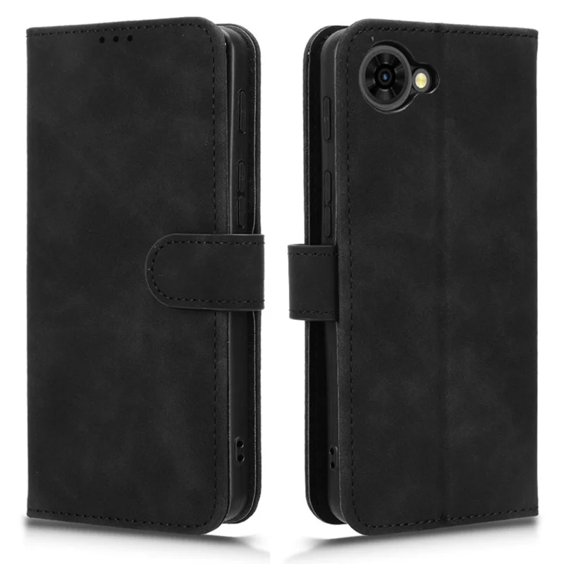 Leather Case For ZTE nubia S2R  /  S2e  /  S2 Lite Skin Feel Anti Drop Wallet Stand Flip Phone Cover - Black