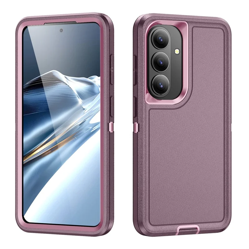 For Samsung Galaxy S26 Case PC + Silicone + EVA Drop Protection Phone Cover - Purple + Pink