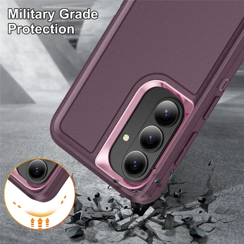 For Samsung Galaxy S26 Case PC + Silicone + EVA Drop Protection Phone Cover - Purple + Pink