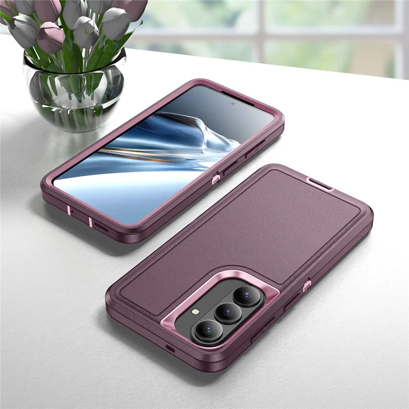 For Samsung Galaxy S26 Case PC + Silicone + EVA Drop Protection Phone Cover - Purple + Pink