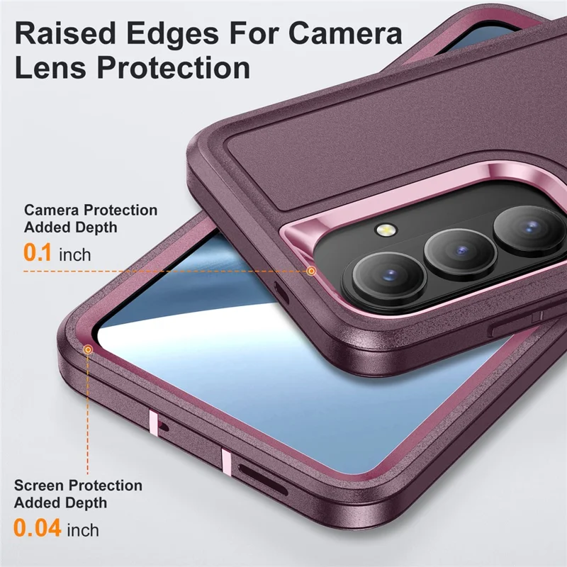 For Samsung Galaxy S26+ Case PC + Silicone + EVA Drop Protection Phone Cover -  Purple + Pink