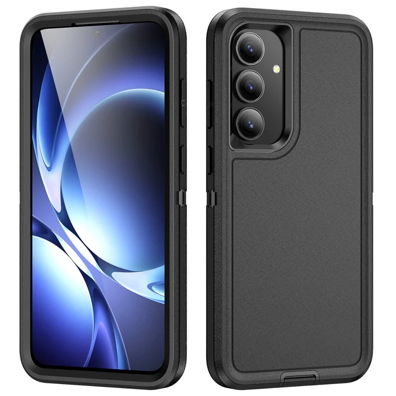 For Samsung Galaxy S25 FE Case PC + Silicone + EVA Drop Protection Phone Cover -  Black