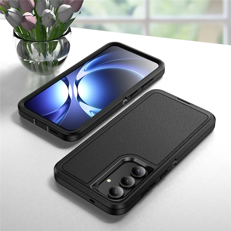 For Samsung Galaxy S25 FE Case PC + Silicone + EVA Drop Protection Phone Cover -  Black