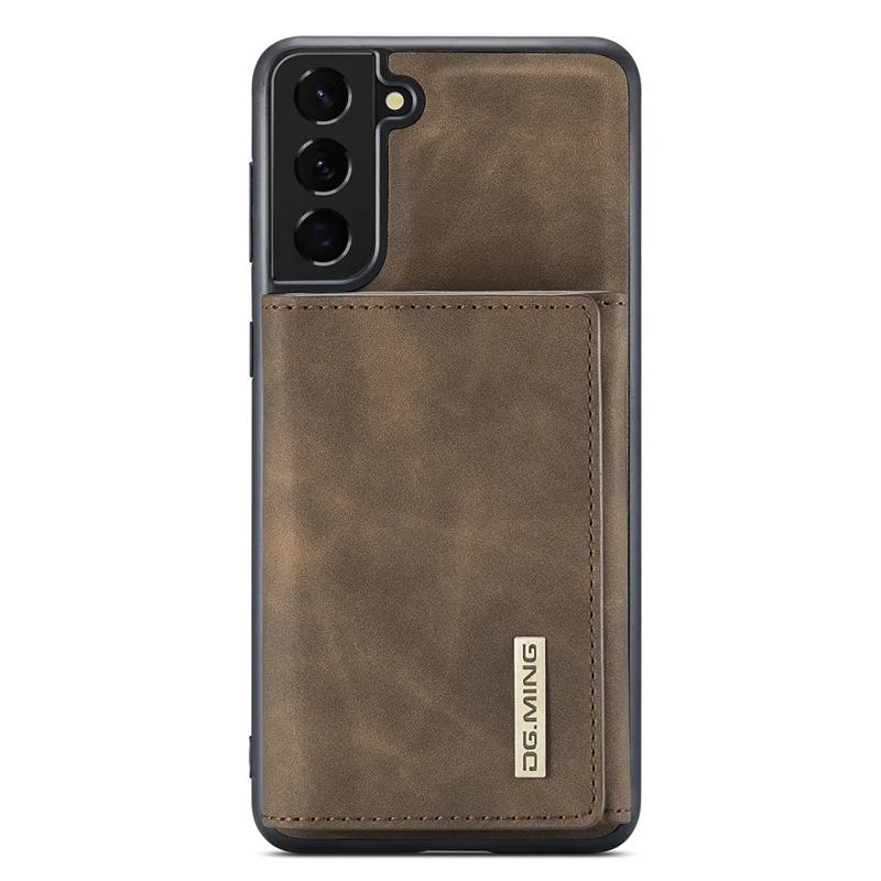 DG.MING M1 Series For Samsung Galaxy S23+ Detachable Wallet Phone Case PU Leather Coated Protective Shell with Kickstand - Coffee