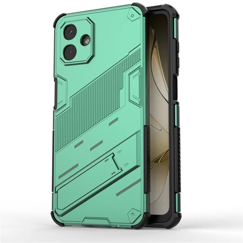 For Samsung Galaxy A07 5G / A07 4G Case PC + TPU Shockproof Phone Cover with Kickstand - Green