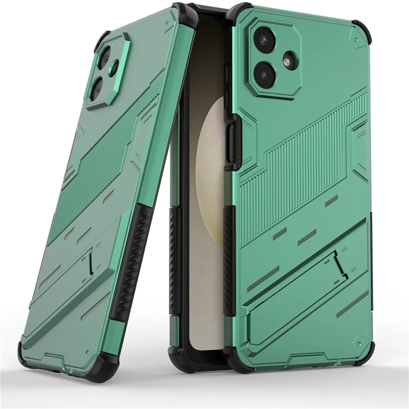 For Samsung Galaxy A07 5G / A07 4G Case PC + TPU Shockproof Phone Cover with Kickstand - Green
