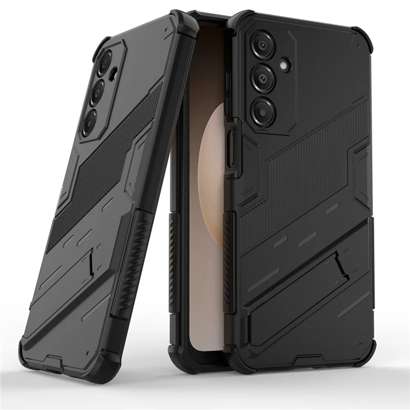 For Samsung Galaxy A16 5G  /  A16 4G Case PC + TPU Shockproof Phone Cover with Kickstand - Black