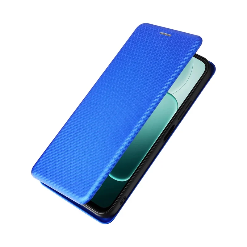 Phone Case For Oppo A6x 5G  /  A6x 4G Carbon Fiber Texture Drop-Proof PU Leather Phone Cover - Blue
