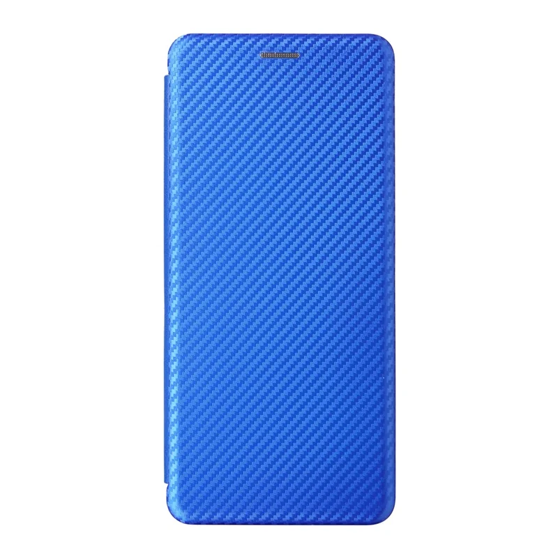 Phone Case For Oppo A6x 5G  /  A6x 4G Carbon Fiber Texture Drop-Proof PU Leather Phone Cover - Blue