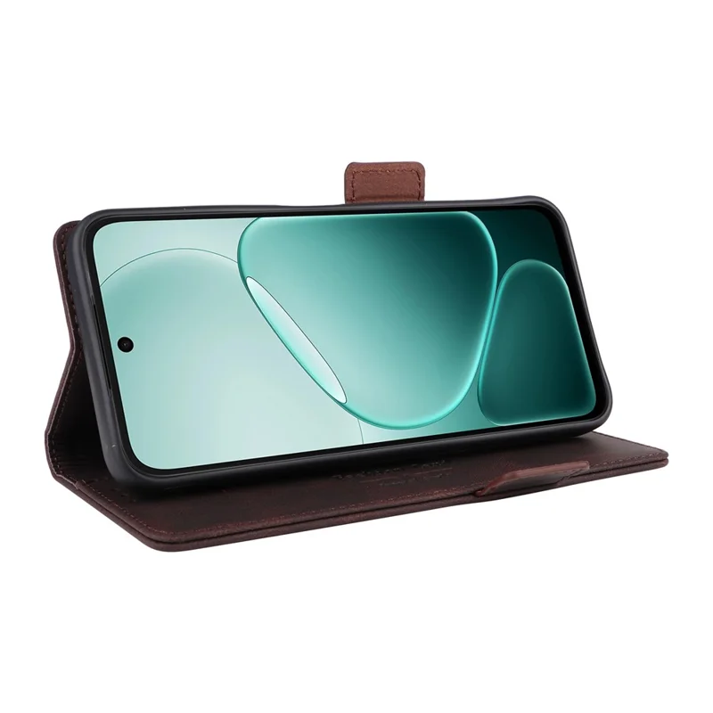 Phone Case For Oppo A6x 5G  /  A6x 4G Leather Wallet Flip Phone Cover with Hardware Decor - Coffee