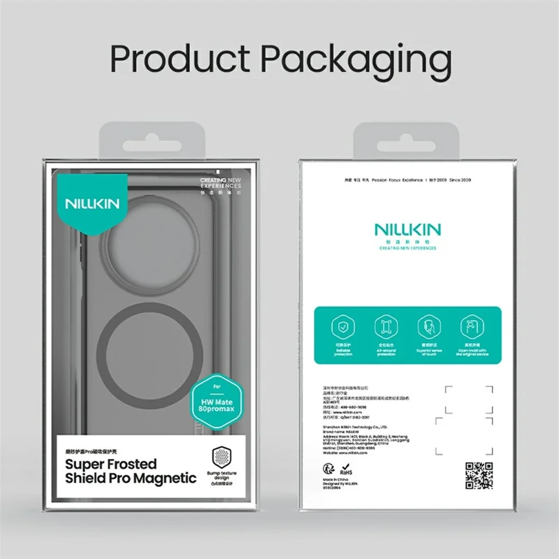 NILLKIN Super Frosted Shield Pro for Huawei Mate 80 Pro Max Magnetic Case Matte PC TPU Clear Black Phone Back Cover