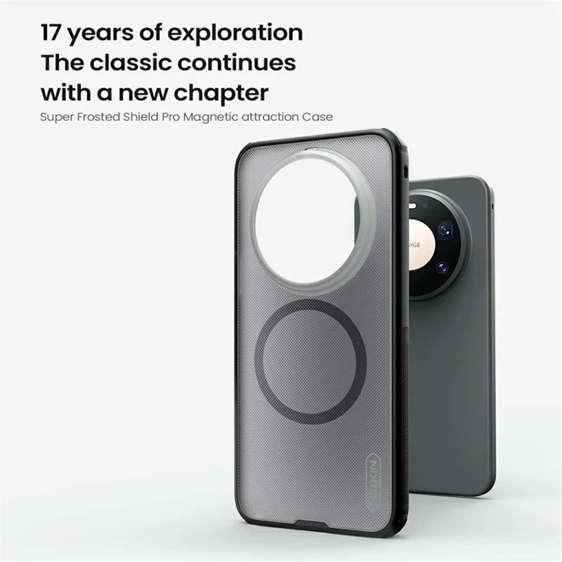 NILLKIN Super Frosted Shield Pro for Huawei Mate 80 Pro Max Magnetic Case Matte PC TPU Clear Black Phone Back Cover