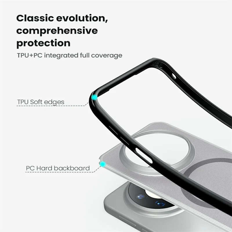 NILLKIN Super Frosted Shield Pro for Huawei Mate 80 Pro Max Magnetic Case Matte PC TPU Clear Black Phone Back Cover