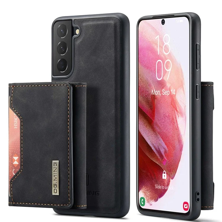 DG.MING M2 Series Phone Case per Samsung Galaxy S23+ Custodia Magnetica Antiurto Custodia in Pelle con Supporto Removibile e Portafoglio - Nero