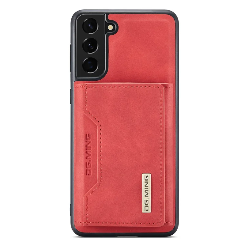 DG.MING M2 Series Phone Case for Samsung Galaxy S23+ Magnetic Closure Shockproof Case Leather Cover Kickstand Protective Case with Detachable Wallet - Red