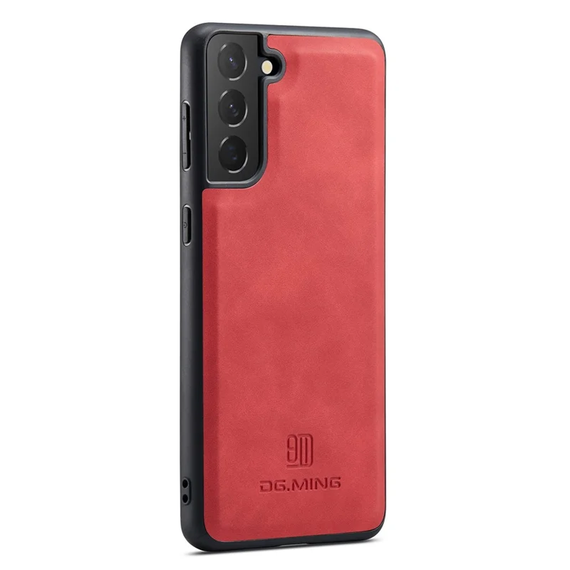 DG.MING M2 Series Phone Case for Samsung Galaxy S23+ Magnetic Closure Shockproof Case Leather Cover Kickstand Protective Case with Detachable Wallet - Red