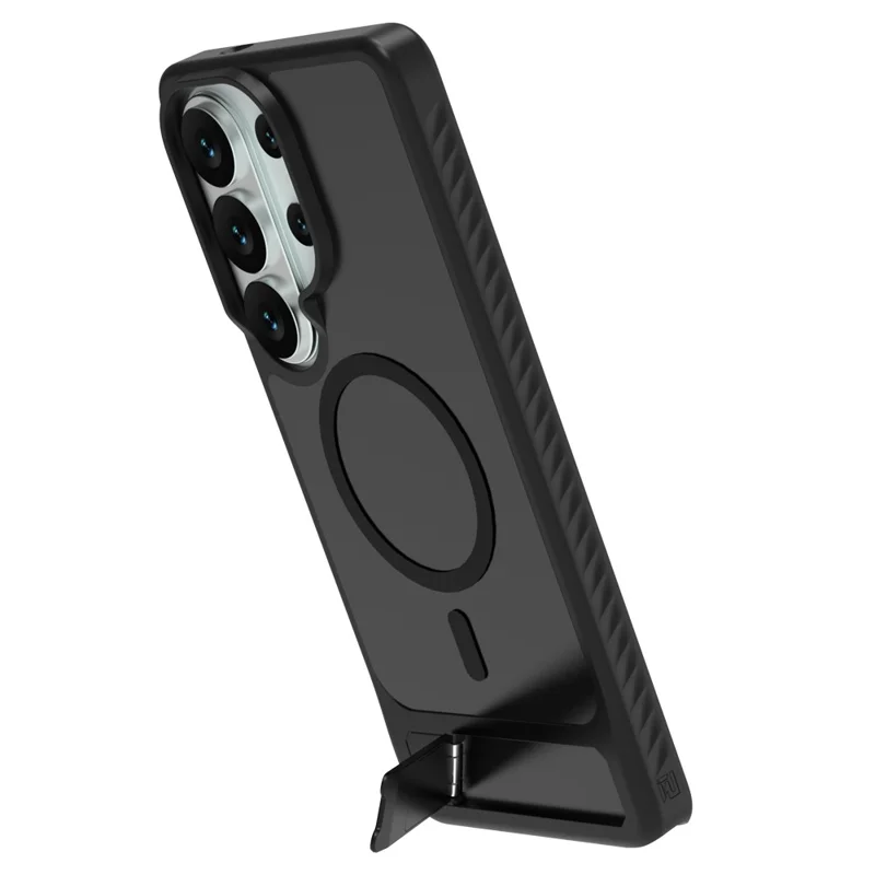 LEREACH Le-Chic Series for Samsung Galaxy S26 Ultra Magnetic Case TPU + PC Kickstand Phone Cover - Black