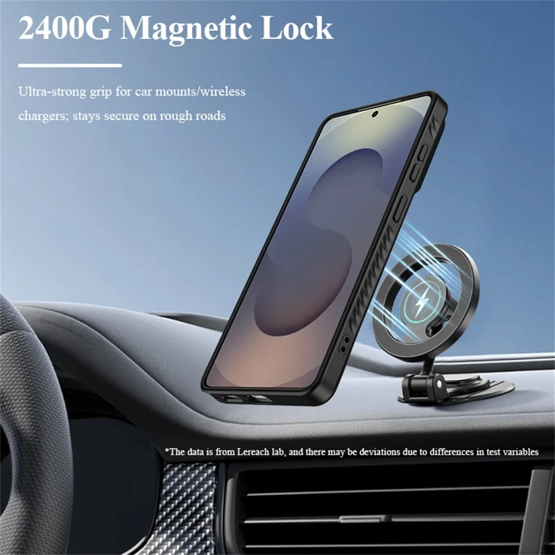 LEREACH Le-Chic Series for Samsung Galaxy S26 Ultra Magnetic Case TPU + PC Kickstand Phone Cover - Black