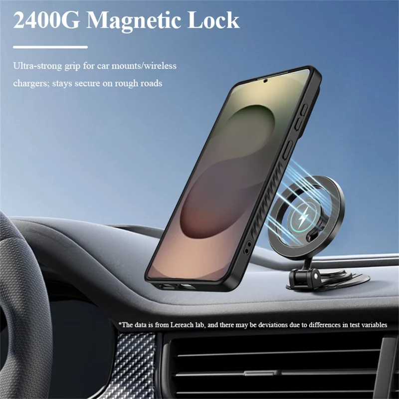 LEREACH Le-Chic Series for Samsung Galaxy S26 Magnetic Case TPU + PC Kickstand Phone Cover - Black