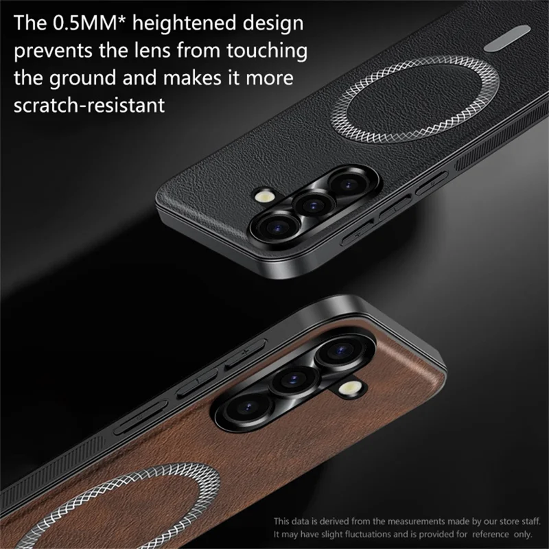 For Samsung Galaxy A57 5G Case PU TPU PC Phone Back Cover with Metal Lens Frame - Black