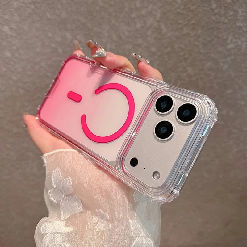 For iPhone 17 Pro Case Compatible with MagSafe Shockproof 3 in 1 Gradient TPU + PC Phone Cover - Baby Blue  /  Pink