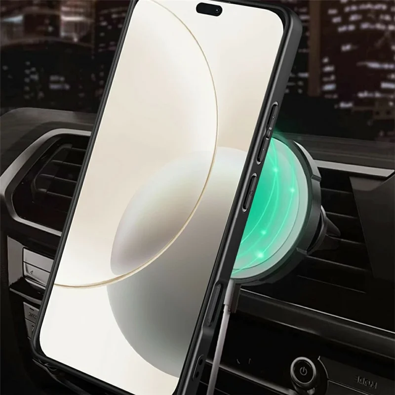 For Honor 400 Lite 5G Magnetic Case Rotating Kickstand TPU + PC Phone Cover - Black