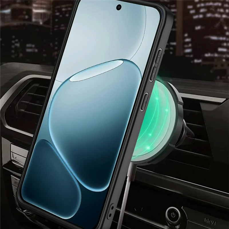 For Oppo A6 Pro 5G Magnetic Case Rotating Kickstand TPU + PC Phone Cover - Black