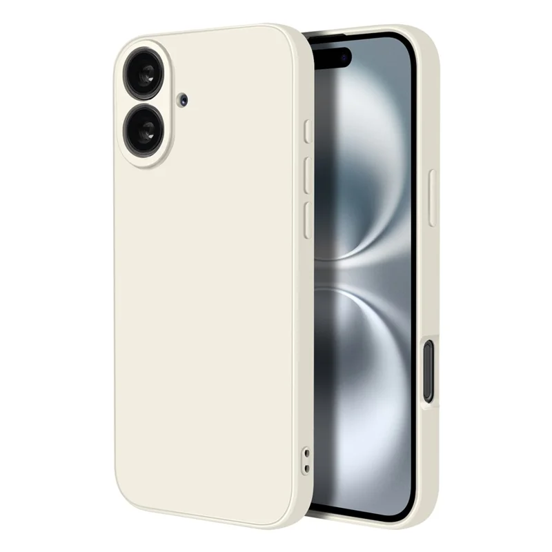 NORTHJO For iPhone 16 Silicone Case with High Aluminium-Silicon Glass Film, Shockproof Phone Cover - White