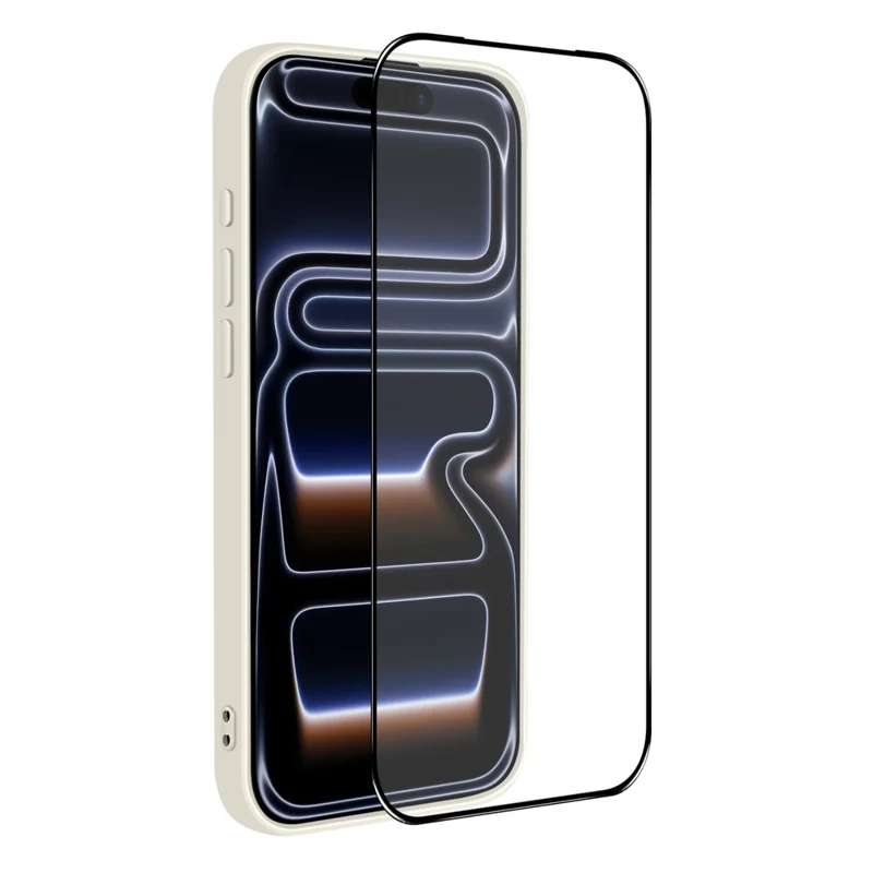 NORTHJO For iPhone 17 Pro Silicone Case with High Aluminium-Silicon Glass Film, Shockproof Phone Cover - White