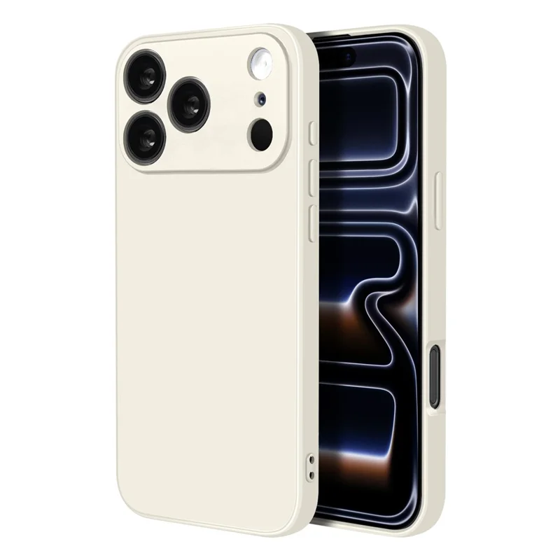 NORTHJO For iPhone 17 Pro Max Silicone Case with High Aluminium-Silicon Glass Film, Shockproof Phone Cover - White