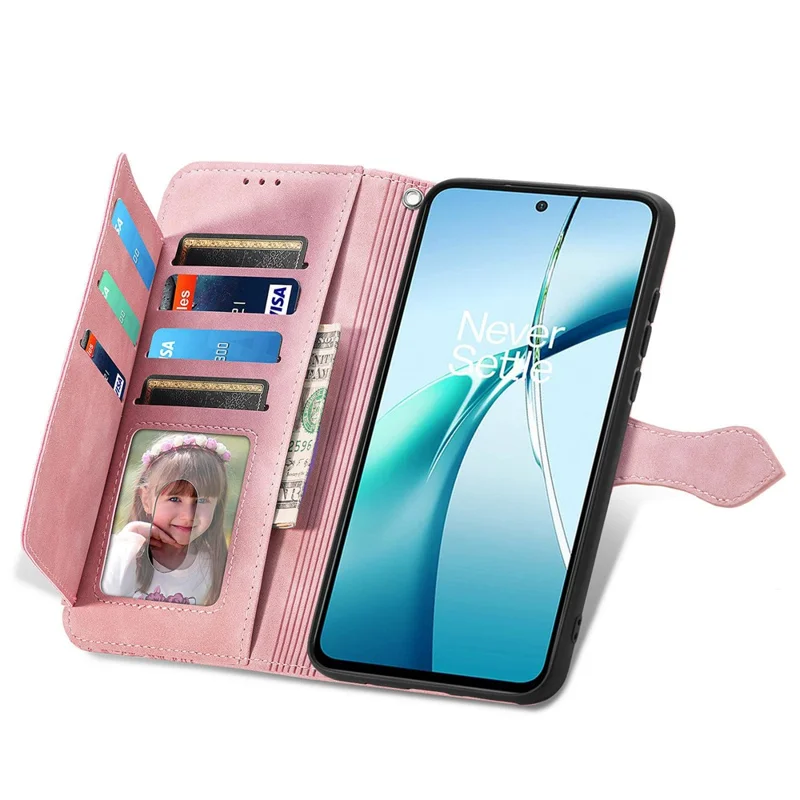 For Honor Magic8 Lite 5G / X9d 5G / X70 5G Zipper Wallet Case with Strap Flower Imprint PU Leather Phone Cover - Pink