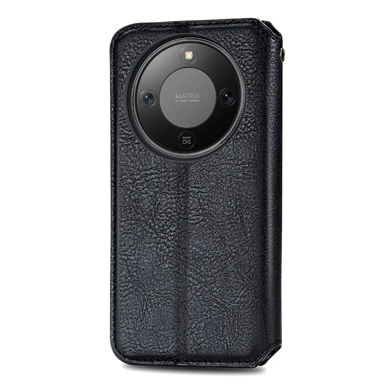 For Honor Magic8 Lite 5G / X9d 5G / X70 5G Case Rhombus Imprint PU Leather Wallet Phone Cover - Black