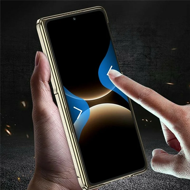 GKK For Huawei Mate X7 Magnetic Case Dual Central Axis Hinge Protection Litchi Texture PU TPU PC Kickstand Phone Cover - Black