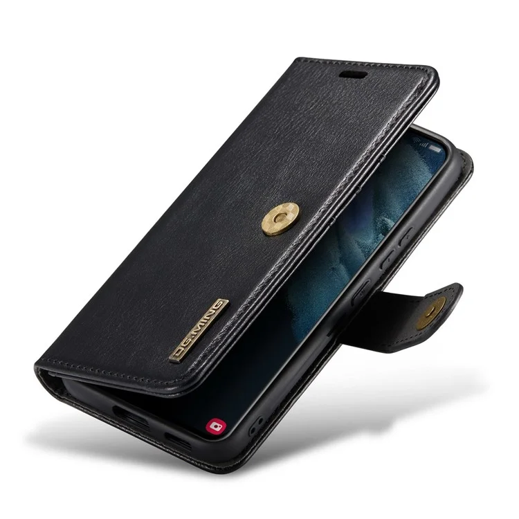 DG.MING For Samsung Galaxy S23+ Split Leather Stand Phone Case Stand Feature Magnetic Clasp Cover - Black