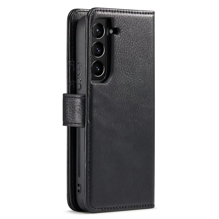 DG.MING For Samsung Galaxy S23+ Split Leather Stand Phone Case Stand Feature Magnetic Clasp Cover - Black