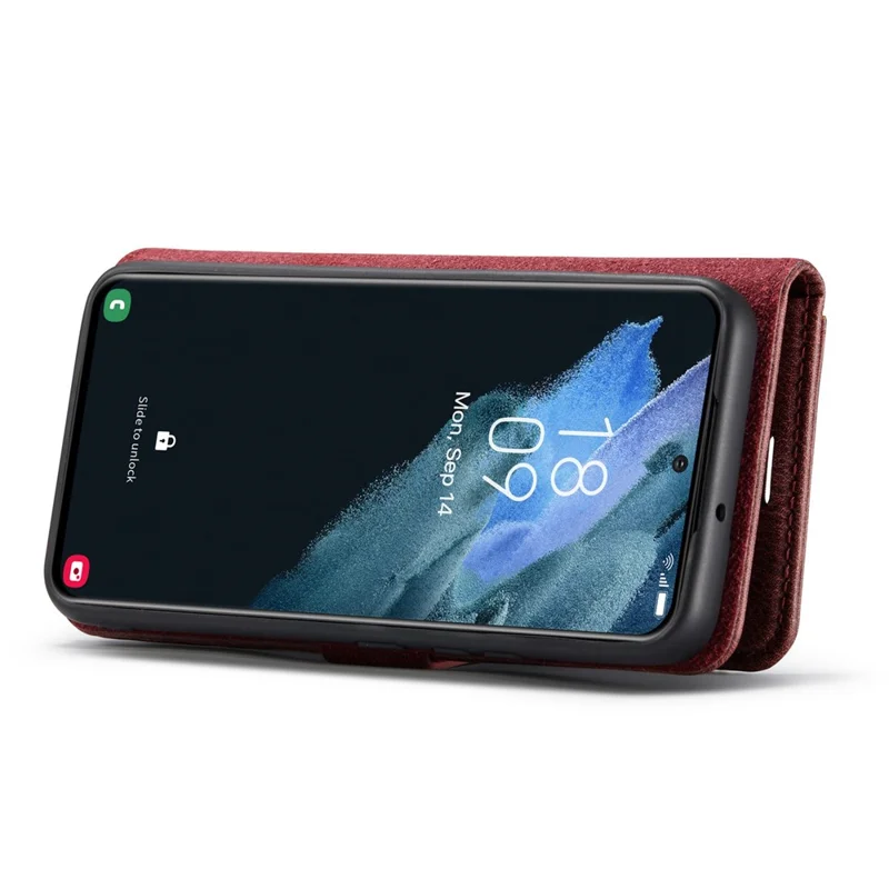 DG.MING For Samsung Galaxy S23+ Split Leather Stand Phone Case Stand Feature Magnetic Clasp Cover - Red