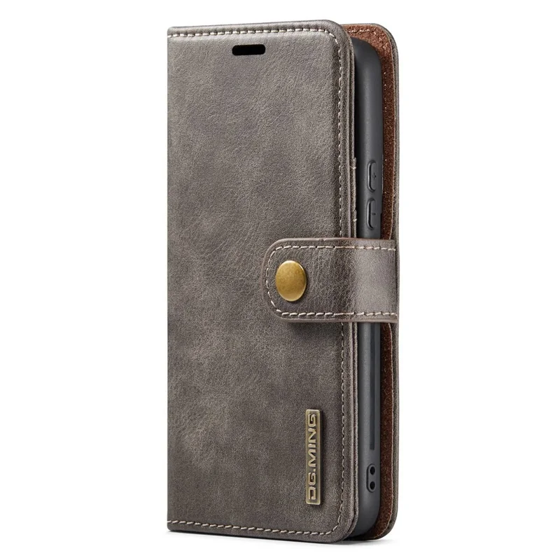 DG.MING For Samsung Galaxy S23+ Split Leather Stand Phone Case Stand Feature Magnetic Clasp Cover - Grey