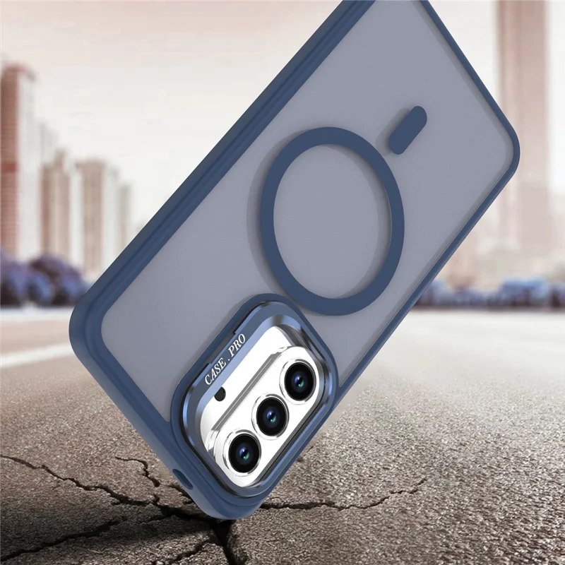 For Samsung Galaxy A56 5G  /  A36 5G Magnetic Case Foldable Kickstand Matte PC + TPU Phone Cover - Blue