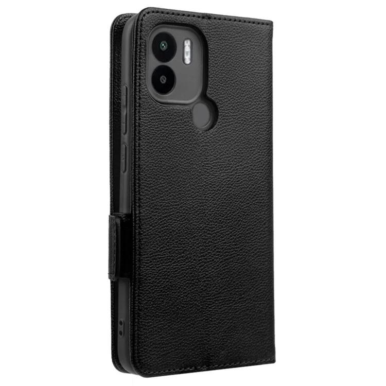 Per Xiaomi Redmi A1+ 4G PU Flip Shell Flip Shell Texture Case Case Dual Magnetica Copertura Protettiva Telefono Con Cinturino - Nero
