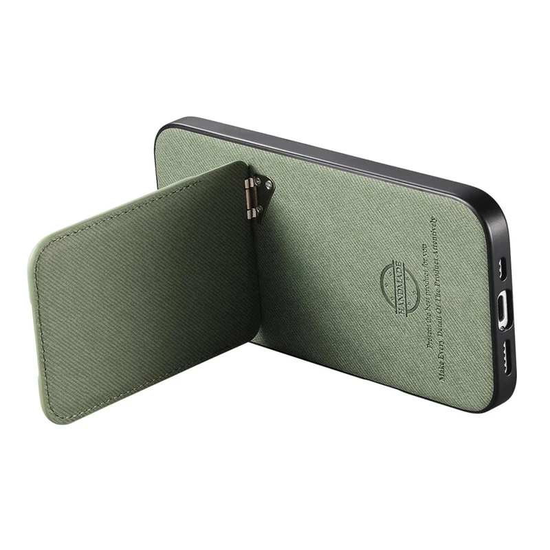 Phone Case For Honor Magic8 Lite 5G  /  X9d 5G  /  X70 5G Cloth Texture Leather + PC + TPU Cover with Card Holder Kickstand - Green