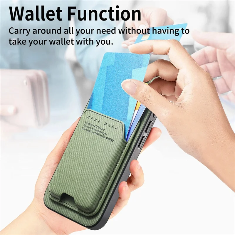 Phone Case For Honor Magic8 Lite 5G  /  X9d 5G  /  X70 5G Cloth Texture Leather + PC + TPU Cover with Card Holder Kickstand - Green