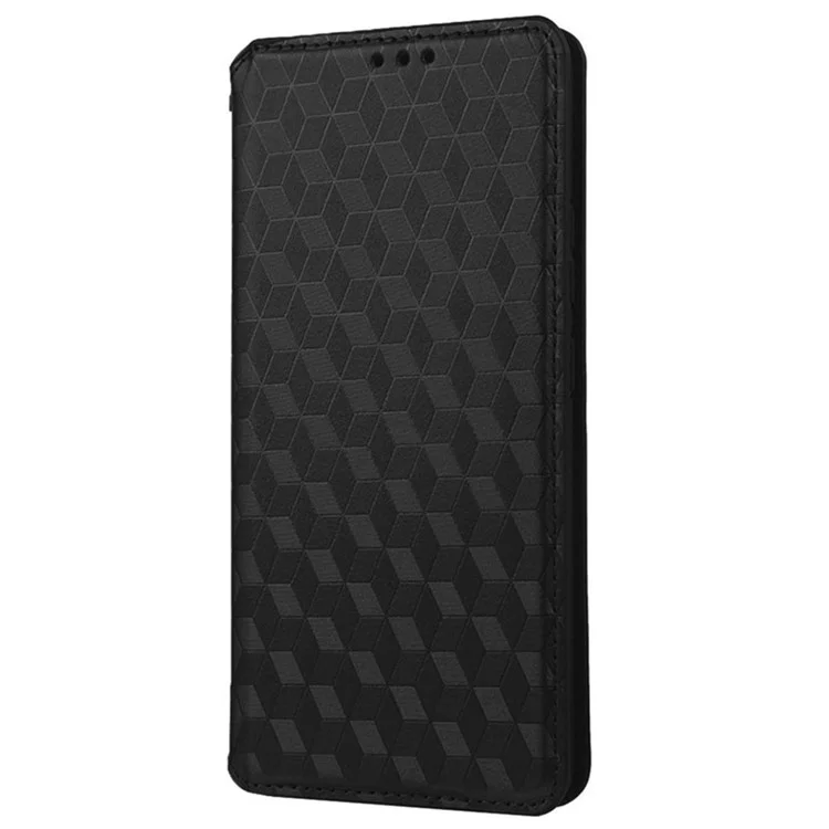 Для Oppo A17 4G / A17k 4G Design Design Rombus Patter - Черный