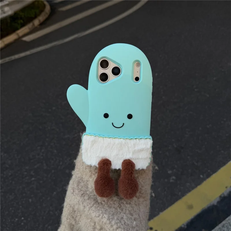 For iPhone 17 Pro Max Case Cute Mitten Design Shockproof Silicone Phone Back Cover