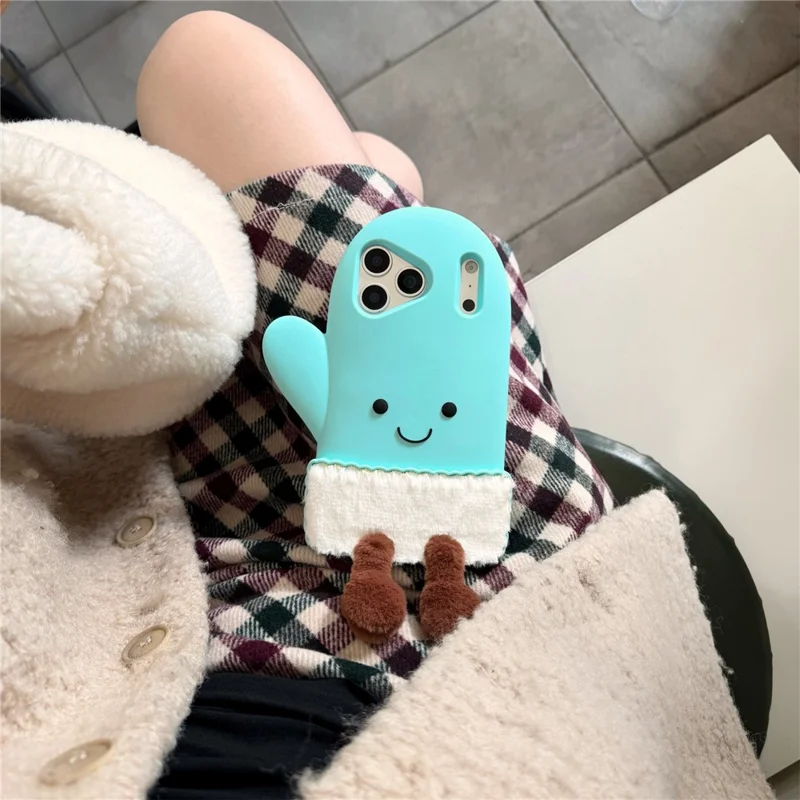 For iPhone 17 Pro Case Cute Mitten Design Shockproof Silicone Phone Back Cover