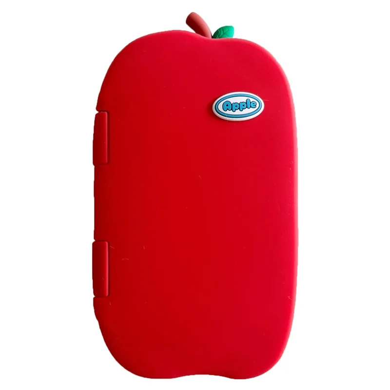 For iPhone 17 Pro Max Case Flip Mirror Apple-Shaped Shockproof Silicone Phone Back Cover