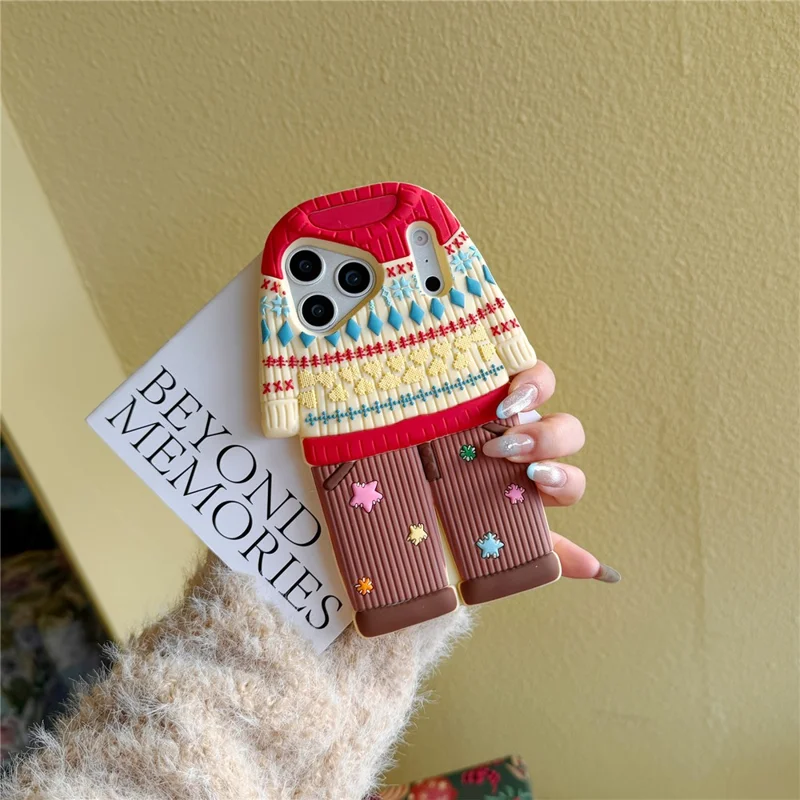 For iPhone 17 Pro Case Cute Sweater Design Shockproof Silicone Phone Back Cover